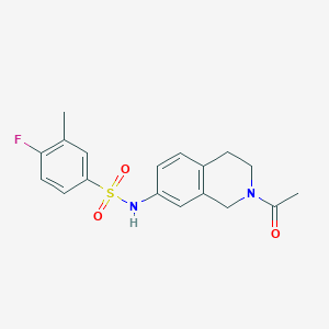molecular formula C18H19FN2O3S B2700520 N-(2-乙酰基-1,2,3,4-四氢异喹啉-7-基)-4-氟-3-甲基苯磺酰胺 CAS No. 955748-61-5