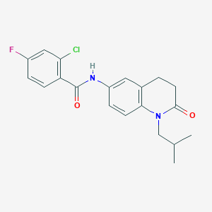 molecular formula C20H20ClFN2O2 B2700533 2-氯-4-氟-N-(1-异丁基-2-酮-1,2,3,4-四氢喹啉-6-基)苯甲酰胺 CAS No. 946372-20-9