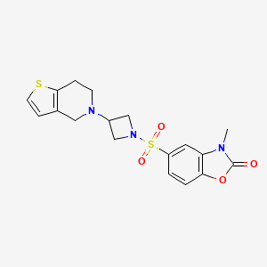 B2700534 5-((3-(6,7-dihydrothieno[3,2-c]pyridin-5(4H)-yl)azetidin-1-yl)sulfonyl)-3-methylbenzo[d]oxazol-2(3H)-one CAS No. 2034294-12-5