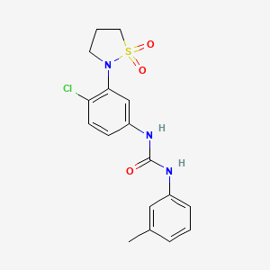 molecular formula C17H18ClN3O3S B2700537 1-(4-Chloro-3-(1,1-dioxidoisothiazolidin-2-yl)phenyl)-3-(m-tolyl)urea CAS No. 1203422-59-6