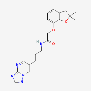 N-(3-([1,2,4]triazolo[1,5-a]pyrimidin-6-yl)propyl)-2-((2,2-dimethyl-2,3-dihydrobenzofuran-7-yl)oxy)acetamide
