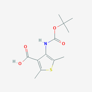 molecular formula C12H17NO4S B2700539 2,5-Dimethyl-4-[(2-methylpropan-2-yl)oxycarbonylamino]thiophene-3-carboxylic acid CAS No. 2248408-29-7