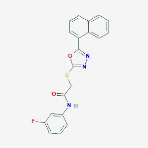 molecular formula C20H14FN3O2S B270054 N-(3-fluorophenyl)-2-{[5-(1-naphthyl)-1,3,4-oxadiazol-2-yl]sulfanyl}acetamide 