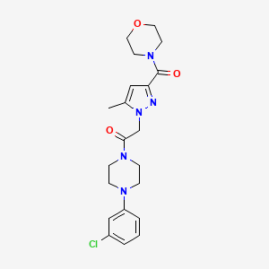 1-(4-(3-chlorophenyl)piperazin-1-yl)-2-(5-methyl-3-(morpholine-4-carbonyl)-1H-pyrazol-1-yl)ethanone