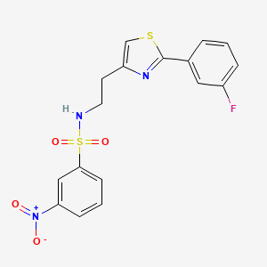 N-(2-(2-(3-fluorophenyl)thiazol-4-yl)ethyl)-3-nitrobenzenesulfonamide