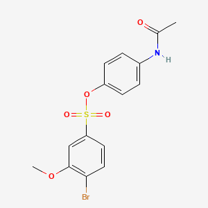 molecular formula C15H14BrNO5S B2700545 4-(乙酰氨基)苯基-4-溴-3-甲氧基苯磺酸酯 CAS No. 1018054-43-7