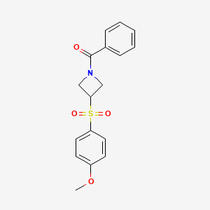 molecular formula C17H17NO4S B2700548 (3-((4-Methoxyphenyl)sulfonyl)azetidin-1-yl)(phenyl)methanone CAS No. 1705146-19-5