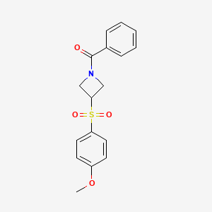 molecular formula C17H17NO4S B2700548 (3-((4-甲氧基苯基)磺酰基)氮杂环丁烷-1-基)(苯基)甲酮 CAS No. 1705146-19-5