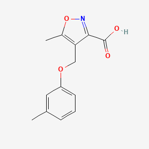 molecular formula C13H13NO4 B2700574 5-Methyl-4-[(3-methylphenoxy)methyl]isoxazole-3-carboxylic acid CAS No. 905809-11-2
