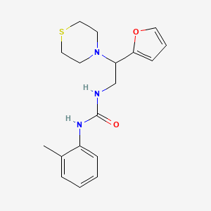 molecular formula C18H23N3O2S B2700576 1-(2-(Furan-2-yl)-2-thiomorpholinoethyl)-3-(o-tolyl)urea CAS No. 2034541-17-6