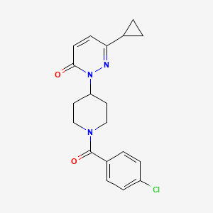 molecular formula C19H20ClN3O2 B2700577 2-[1-(4-Chlorobenzoyl)piperidin-4-yl]-6-cyclopropylpyridazin-3-one CAS No. 2310205-48-0