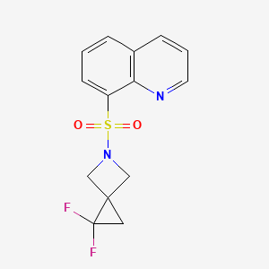 molecular formula C14H12F2N2O2S B2700578 8-[(2,2-Difluoro-5-azaspiro[2.3]hexan-5-yl)sulfonyl]quinoline CAS No. 2380086-92-8