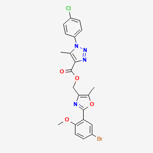 molecular formula C22H18BrClN4O4 B2700580 [2-(5-bromo-2-methoxyphenyl)-5-methyl-1,3-oxazol-4-yl]methyl 1-(4-chlorophenyl)-5-methyl-1H-1,2,3-triazole-4-carboxylate CAS No. 1223901-79-8