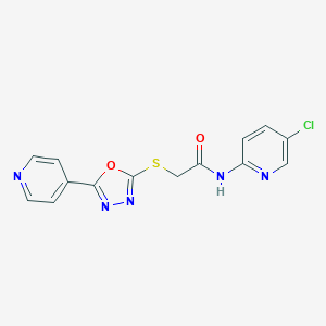 molecular formula C14H10ClN5O2S B270059 N-(5-chloro-2-pyridinyl)-2-{[5-(4-pyridinyl)-1,3,4-oxadiazol-2-yl]sulfanyl}acetamide 