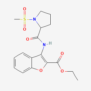Ethyl 3-(1-(methylsulfonyl)pyrrolidine-2-carboxamido)benzofuran-2-carboxylate