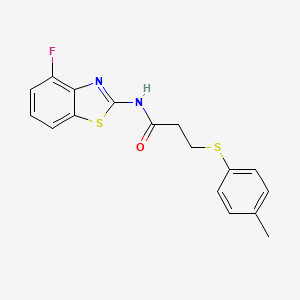 molecular formula C17H15FN2OS2 B2700598 N-(4-氟苯并[d]噻唑-2-基)-3-(对甲苯硫基)丙酰胺 CAS No. 895468-41-4