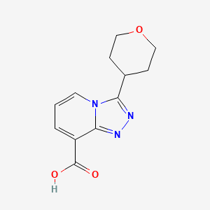 molecular formula C12H13N3O3 B2700600 3-(Tetrahydro-2H-pyran-4-yl)-[1,2,4]triazolo[4,3-a]pyridine-8-carboxylic acid CAS No. 1540516-43-5