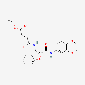 Ethyl 4-((2-((2,3-dihydrobenzo[b][1,4]dioxin-6-yl)carbamoyl)benzofuran-3-yl)amino)-4-oxobutanoate
