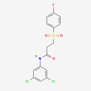 N-(3,5-dichlorophenyl)-3-(4-fluorophenyl)sulfonylpropanamide