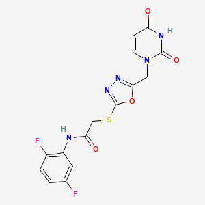 N-(2,5-difluorophenyl)-2-((5-((2,4-dioxo-3,4-dihydropyrimidin-1(2H)-yl)methyl)-1,3,4-oxadiazol-2-yl)thio)acetamide