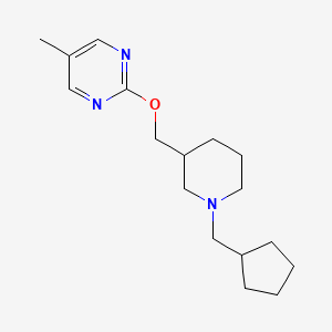 molecular formula C17H27N3O B2700611 2-[[1-(Cyclopentylmethyl)piperidin-3-yl]methoxy]-5-methylpyrimidine CAS No. 2379985-35-8