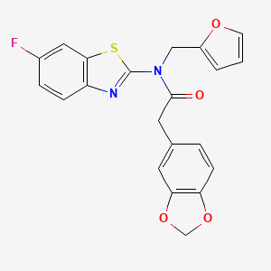 2-(benzo[d][1,3]dioxol-5-yl)-N-(6-fluorobenzo[d]thiazol-2-yl)-N-(furan-2-ylmethyl)acetamide