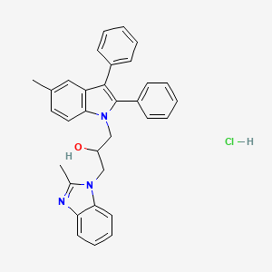 1-(2-methyl-1H-benzo[d]imidazol-1-yl)-3-(5-methyl-2,3-diphenyl-1H-indol-1-yl)propan-2-ol hydrochloride