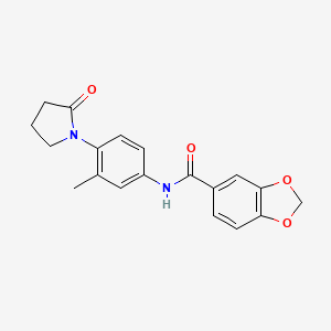 N-(3-methyl-4-(2-oxopyrrolidin-1-yl)phenyl)benzo[d][1,3]dioxole-5-carboxamide
