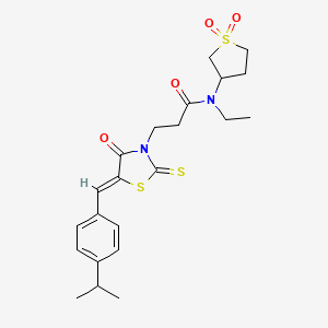 (Z)-N-(1,1-dioxidotetrahydrothiophen-3-yl)-N-ethyl-3-(5-(4-isopropylbenzylidene)-4-oxo-2-thioxothiazolidin-3-yl)propanamide