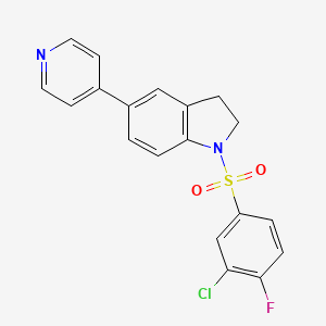 1-((3-Chloro-4-fluorophenyl)sulfonyl)-5-(pyridin-4-yl)indoline