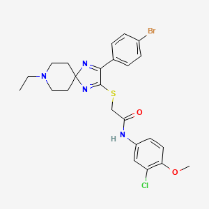 molecular formula C24H26BrClN4O2S B2700647 2-((3-(4-bromophenyl)-8-ethyl-1,4,8-triazaspiro[4.5]deca-1,3-dien-2-yl)thio)-N-(3-chloro-4-methoxyphenyl)acetamide CAS No. 1189697-46-8