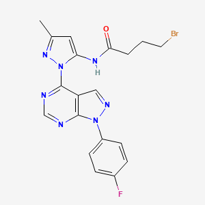 4-bromo-N-(1-(1-(4-fluorophenyl)-1H-pyrazolo[3,4-d]pyrimidin-4-yl)-3-methyl-1H-pyrazol-5-yl)butanamide
