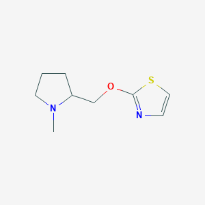 molecular formula C9H14N2OS B2700659 2-[(1-Methylpyrrolidin-2-yl)methoxy]-1,3-thiazole CAS No. 2197455-05-1