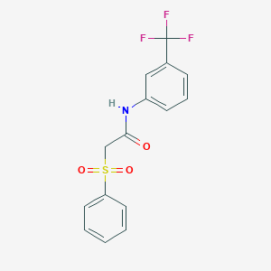 molecular formula C15H12F3NO3S B270067 2-(phenylsulfonyl)-N-[3-(trifluoromethyl)phenyl]acetamide 