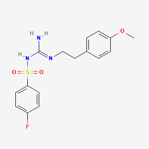 molecular formula C16H18FN3O3S B2700671 N-(4-fluorobenzenesulfonyl)-N'-[2-(4-methoxyphenyl)ethyl]guanidine CAS No. 869075-39-8