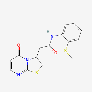 molecular formula C15H15N3O2S2 B2700677 N-(2-(methylthio)phenyl)-2-(5-oxo-3,5-dihydro-2H-thiazolo[3,2-a]pyrimidin-3-yl)acetamide CAS No. 953260-07-6