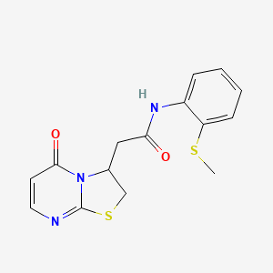 molecular formula C15H15N3O2S2 B2700677 N-(2-(甲硫基)苯基)-2-(5-氧代-3,5-二氢-2H-噻唑并[3,2-a]嘧啶-3-基)乙酰胺 CAS No. 953260-07-6