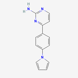molecular formula C14H12N4 B2700679 4-[4-(1H-pyrrol-1-yl)phenyl]-2-pyrimidinamine CAS No. 691870-09-4