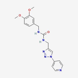 molecular formula C18H20N6O3 B2700684 1-(3,4-二甲氧基苯甲基)-3-((1-(吡啶-4-基)-1H-1,2,3-三唑-4-基)甲基)脲 CAS No. 2034228-27-6