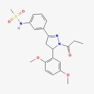 N-(3-(5-(2,5-dimethoxyphenyl)-1-propionyl-4,5-dihydro-1H-pyrazol-3-yl)phenyl)methanesulfonamide