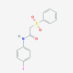 molecular formula C14H12INO3S B270069 N-(4-iodophenyl)-2-(phenylsulfonyl)acetamide 