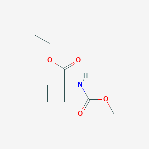 Cyclobutanecarboxylic acid, 1-[(methoxycarbonyl)amino]-, ethyl ester (9CI)