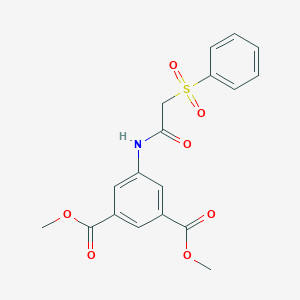 molecular formula C18H17NO7S B270070 Dimethyl 5-{[(phenylsulfonyl)acetyl]amino}isophthalate 