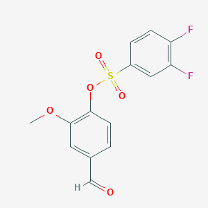 molecular formula C14H10F2O5S B2700702 (4-Formyl-2-methoxyphenyl) 3,4-difluorobenzenesulfonate CAS No. 522624-61-9