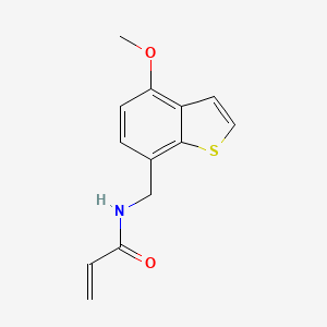 molecular formula C13H13NO2S B2700703 N-[(4-Methoxy-1-benzothiophen-7-yl)methyl]prop-2-enamide CAS No. 2411312-28-0