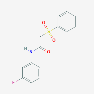 molecular formula C14H12FNO3S B270071 N-(3-fluorophenyl)-2-(phenylsulfonyl)acetamide 