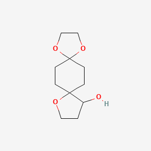 molecular formula C11H18O4 B2700711 1,4,9-三氧杂-二螺[4.2.4.2]十四碳-12-醇 CAS No. 2166654-18-6