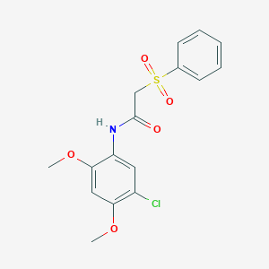 molecular formula C16H16ClNO5S B270072 N-(5-chloro-2,4-dimethoxyphenyl)-2-(phenylsulfonyl)acetamide 