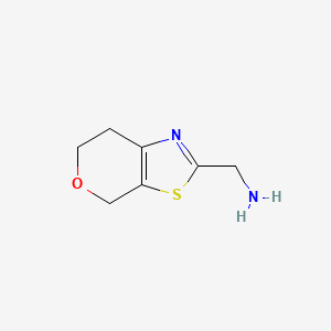 molecular formula C7H10N2OS B2700721 (6,7-Dihydro-4H-pyrano[4,3-d]thiazol-2-yl)methanamine CAS No. 1157010-23-5