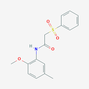molecular formula C16H17NO4S B270073 N-(2-methoxy-5-methylphenyl)-2-(phenylsulfonyl)acetamide 